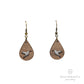 Walnut teardrop earring with Hummingbird cutout