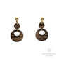 wood and gold dangle earrings