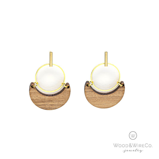 natural and gold earrings