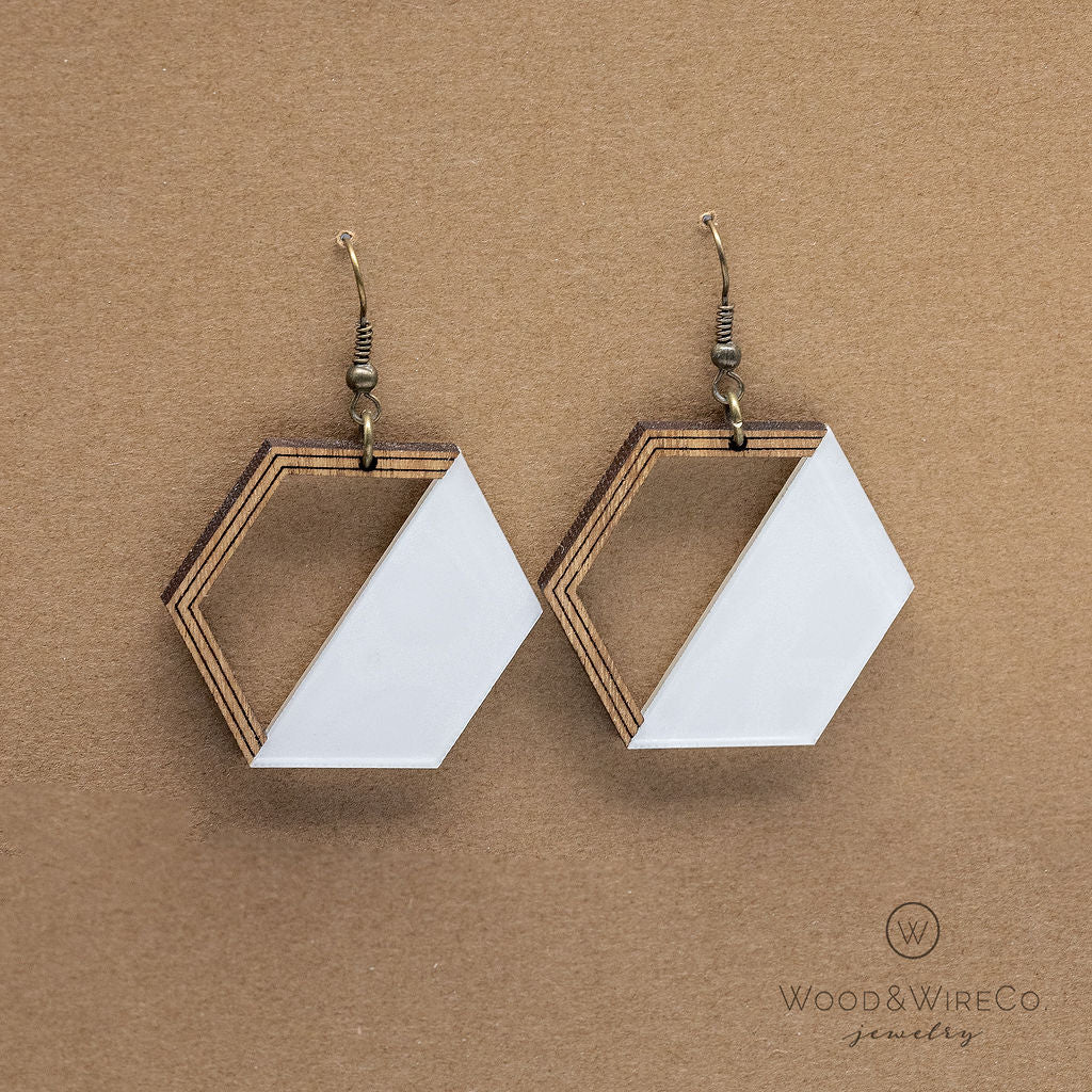 hexagon earrings