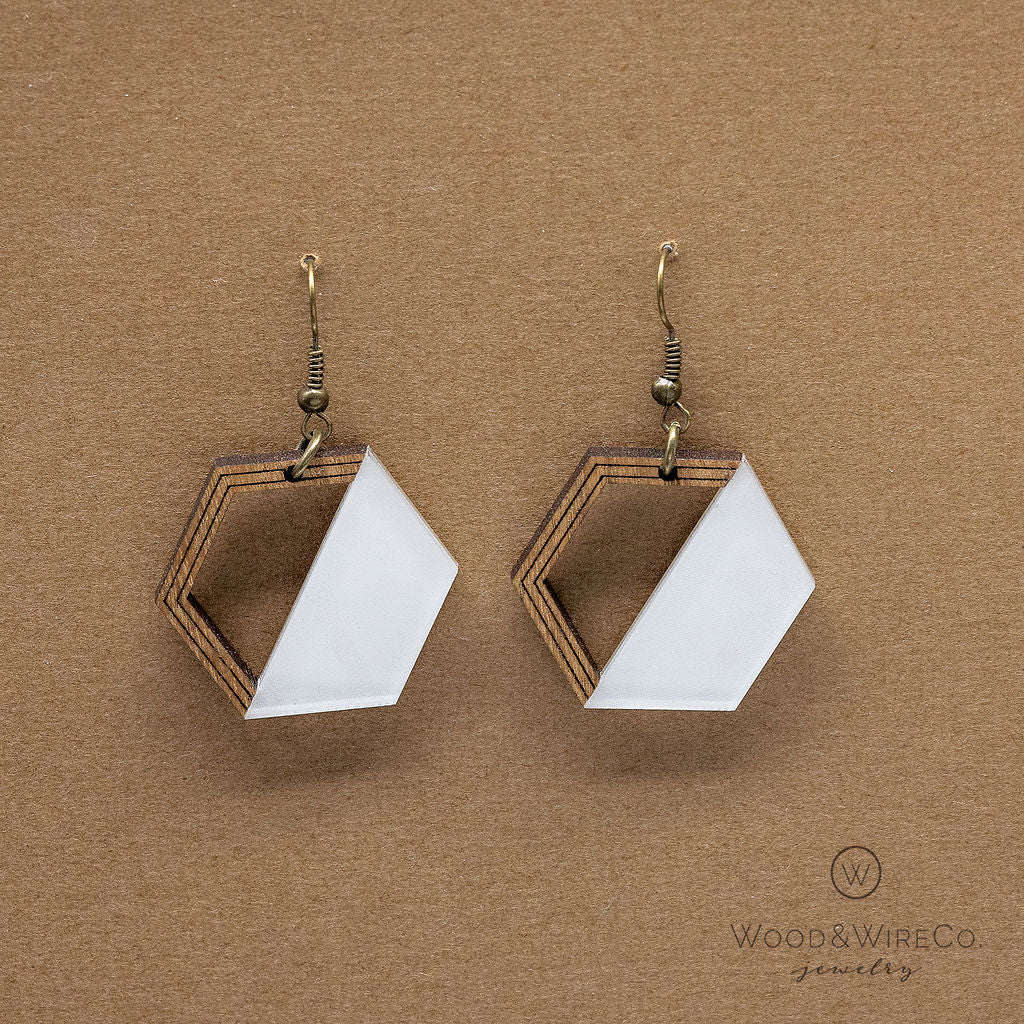 hexagon earrings