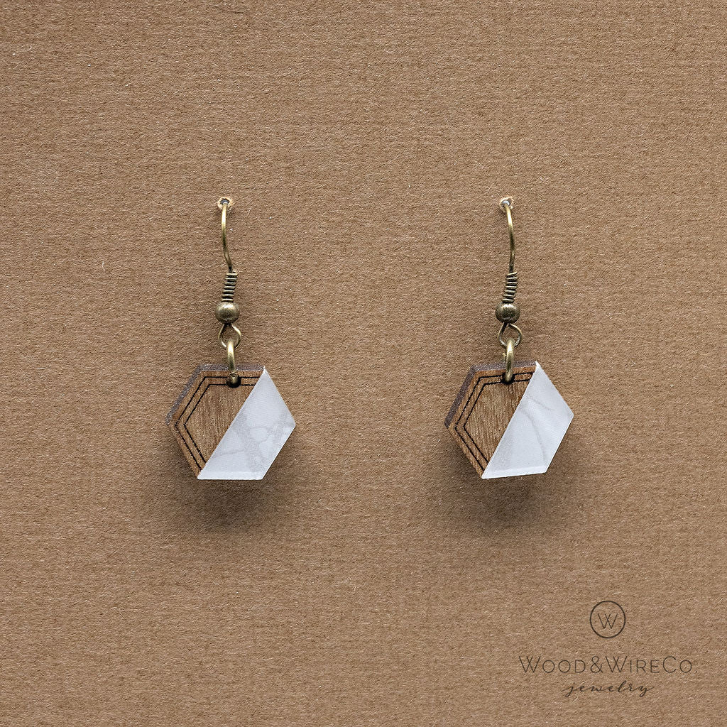 hexagon earrings