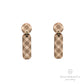 plaid wood earrings