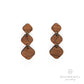 earrings with three wood squares