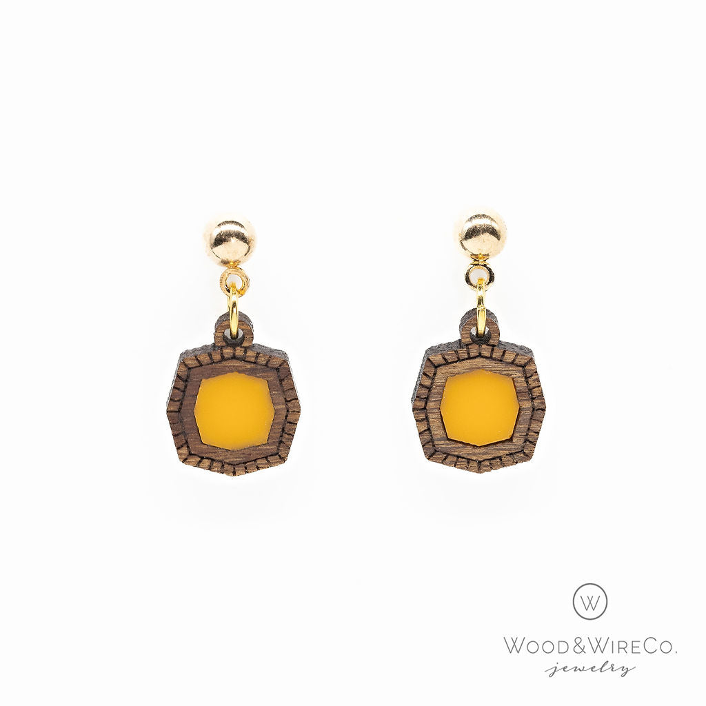 vintage earrings with saffron center