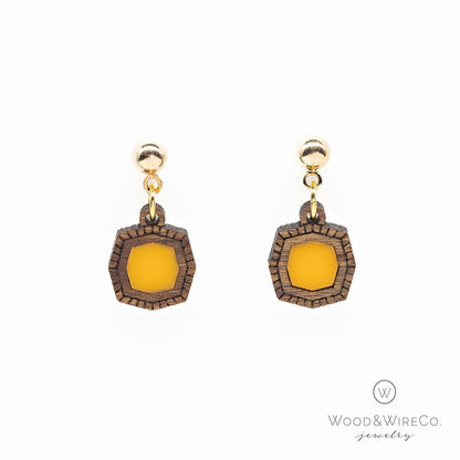 vintage earrings with saffron center