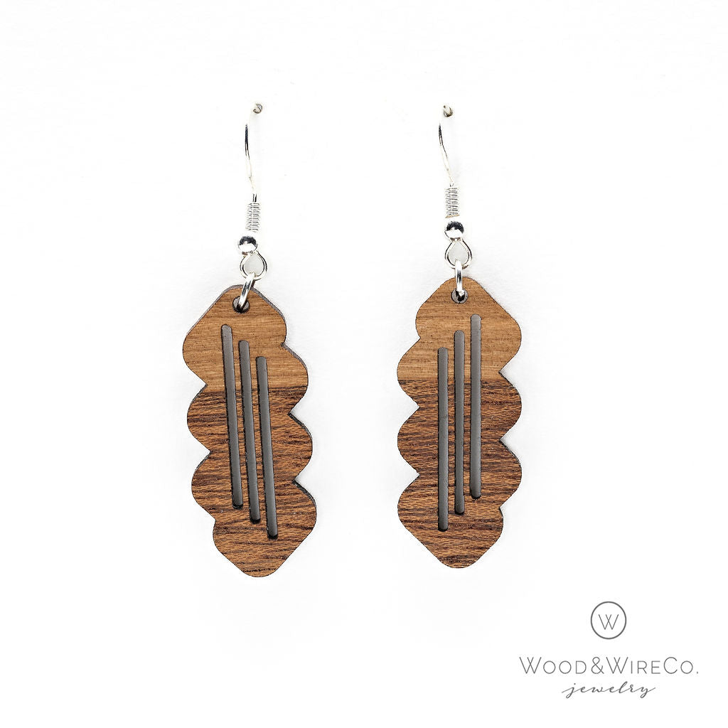 Earrings - Nature-inspired Two-toned Wood Earrings