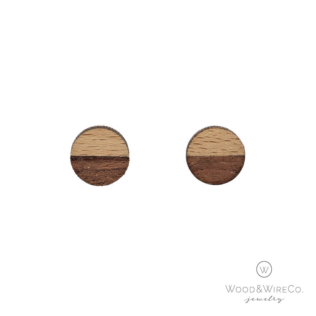 wood stud earrings