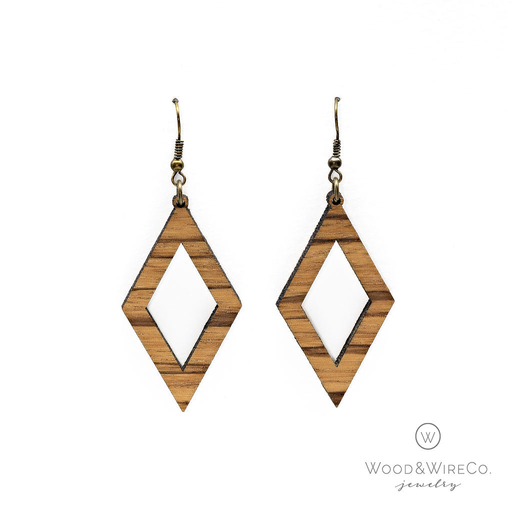 large zebra wood earrings