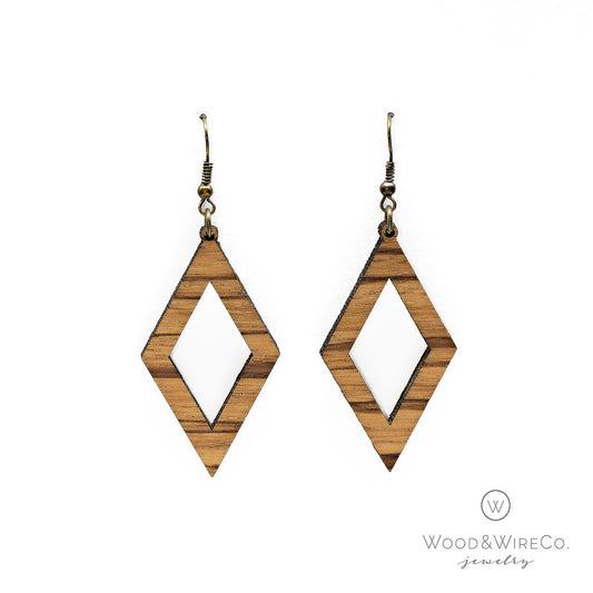 large zebra wood earrings