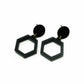 Black Hexagon Earrings