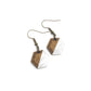 petite wood and marbled acrylic dangled hoop-like earrings